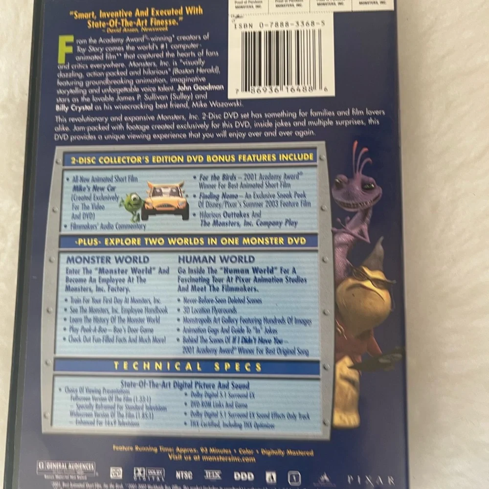 Disney DVD Collection: Peter Pan, Finding Nemo, Monsters, Inc. - Multicolor
